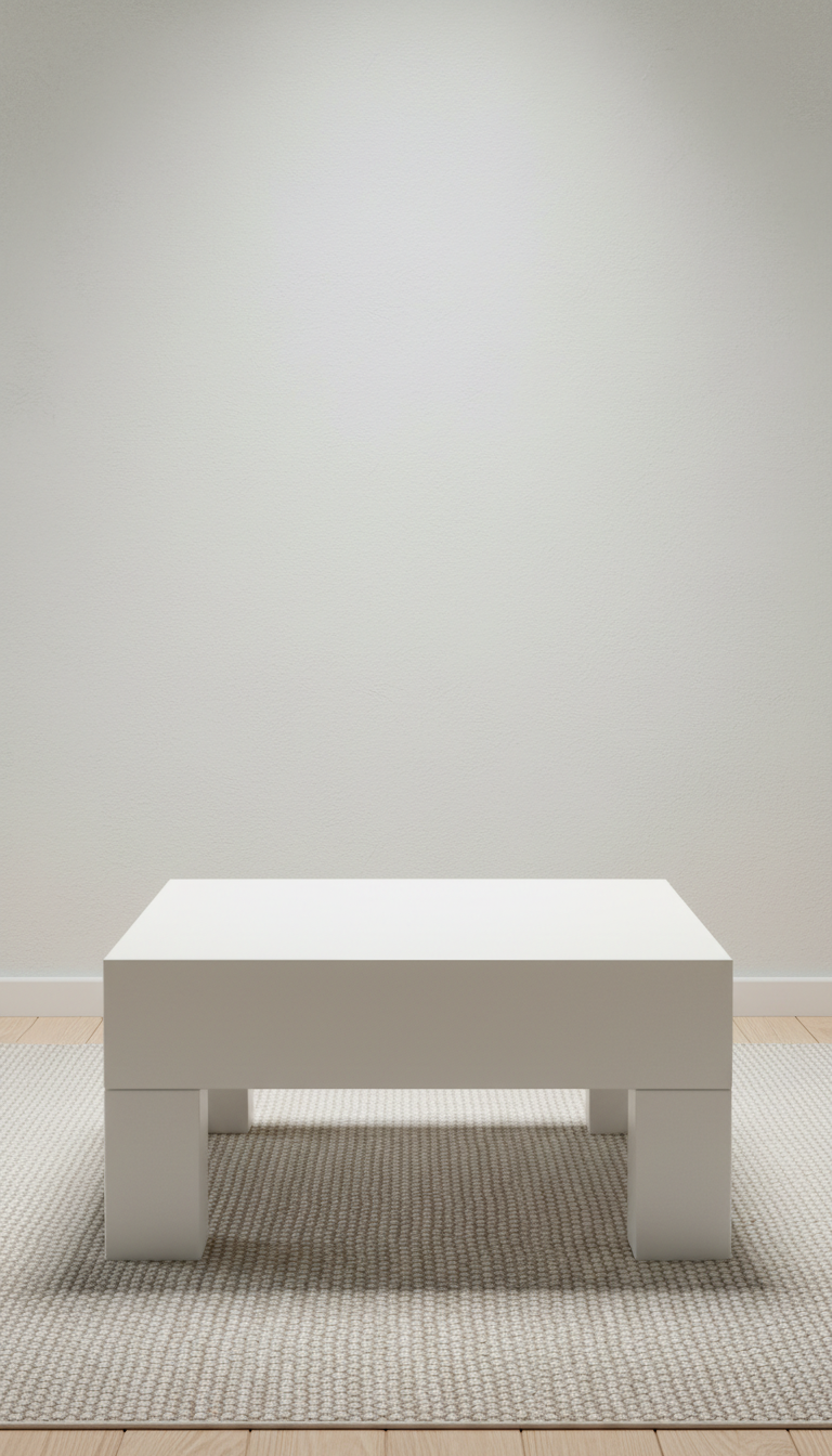 Engineered wood coffee table in milk white