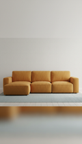 Modular sectional sofa in honey ochre